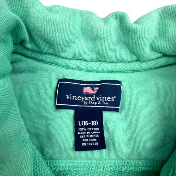Vineyard Vines 1/4 Zip Pullover Sweater Jacket Youth Large 16-18 Green & Blue - Picture 3 of 8